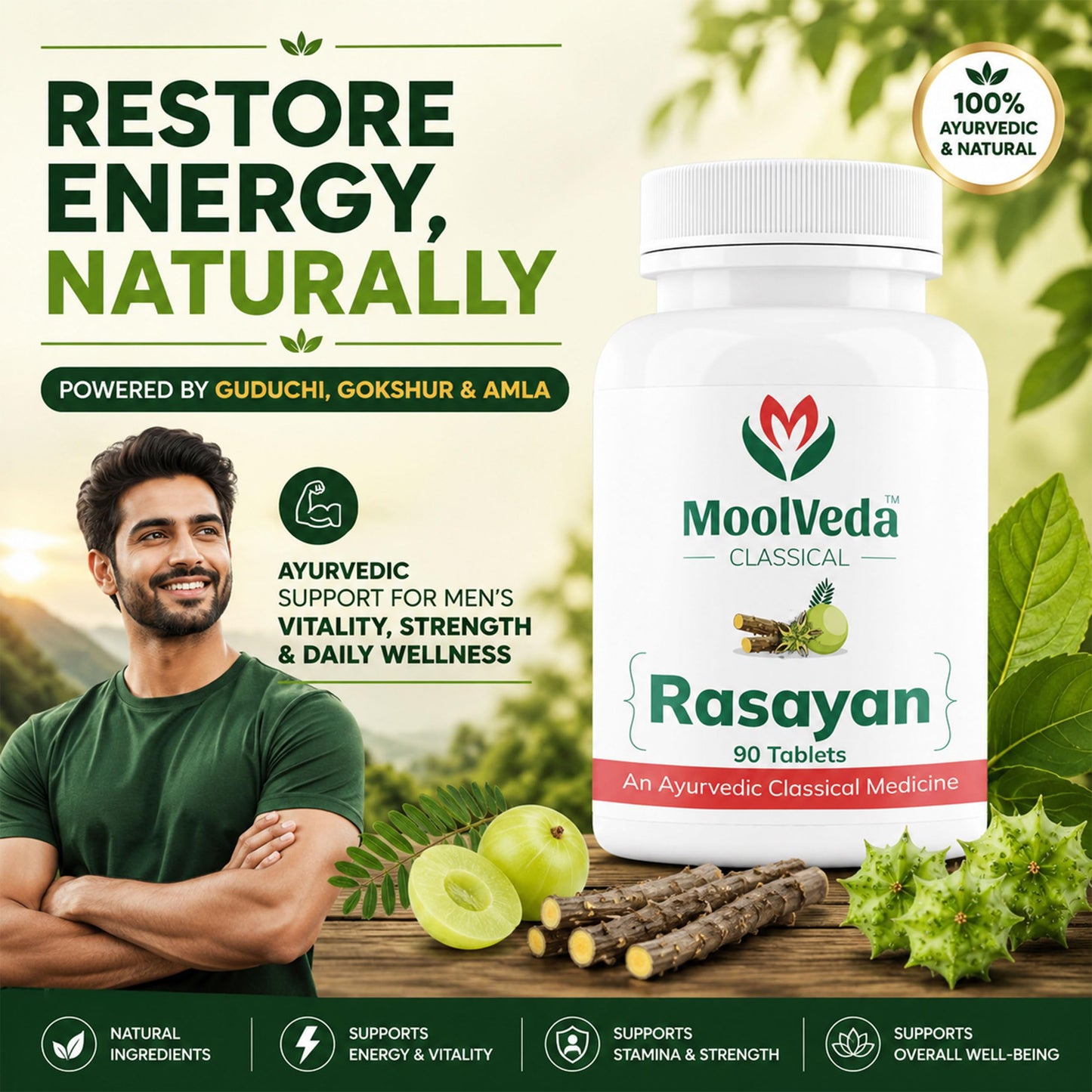 Moolveda Rasayan 90 Veg Tablets (Pack of 2)