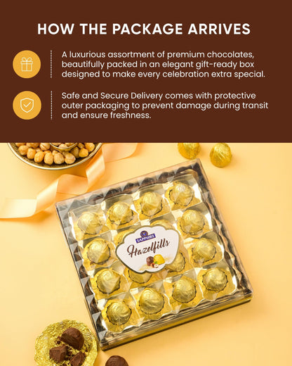 HyperFoods® Chocolates Gift Pack Rakhi For Brother Set of 3 Rakhi With Chocolates 3 Rakhi With Chocolates Gift Pack Chocolate Gifts Set of 3 Rakhi With Chocolate Hazelfills 16Pcs Trinity Rakhi Set 3
