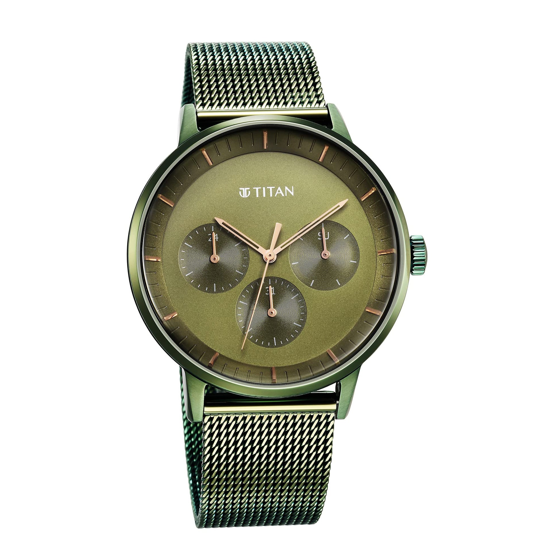 Titan Modern Classics Green Dial Quartz Multifunction Stainless Steel S- image 5