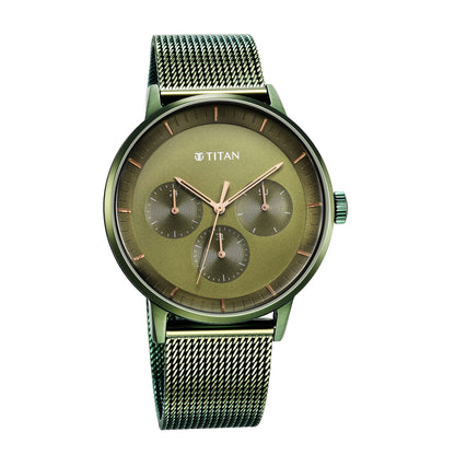 Titan Modern Classics Green Dial Quartz Multifunction Stainless Steel S- image 5