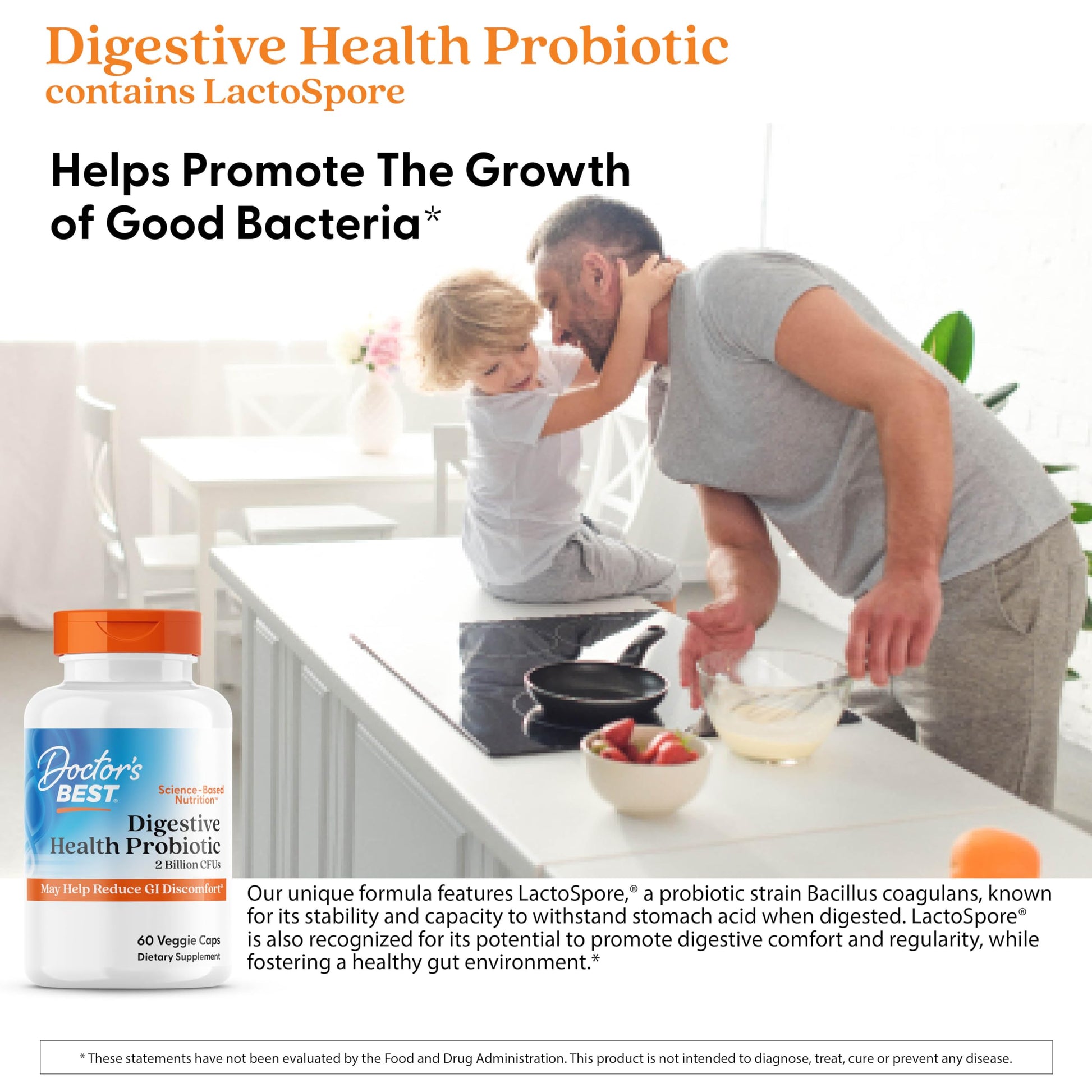 Doctor's Best Digestive Health Probiotic 2 Billion CFU with Lactospore- image 4
