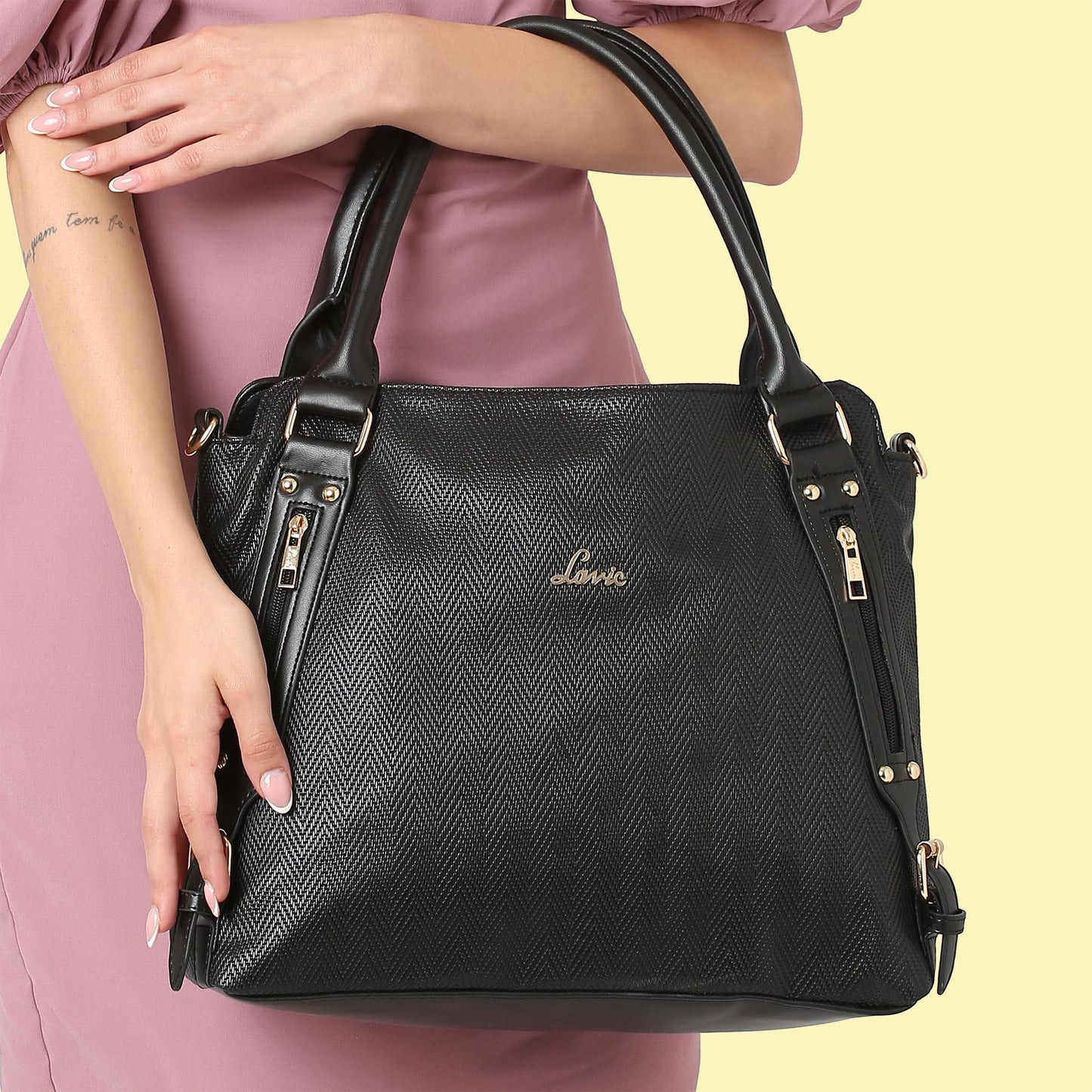 Lavie Women's Faroe Satchel Handbag for Women | Satchel Bag for Work | Ladies purse | Stylish Shoulder Bag | Gift For Women | Rakhi Gift for Sister