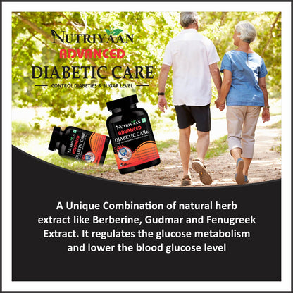 Nutriyaan Diabetic Care for Super Berberine Balanced Blood Sugar Support (60 Capsules)