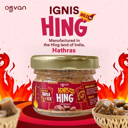Ogvan Ignis 100% Pure Hing Granules Wild 10g| Strongest Pure Asafoetida| Lab tested Premium Hing from Hathras| Gluten-Free| No Atta| No Maida| Chemical-Free| Organic | Fresh Tazaki Nukra