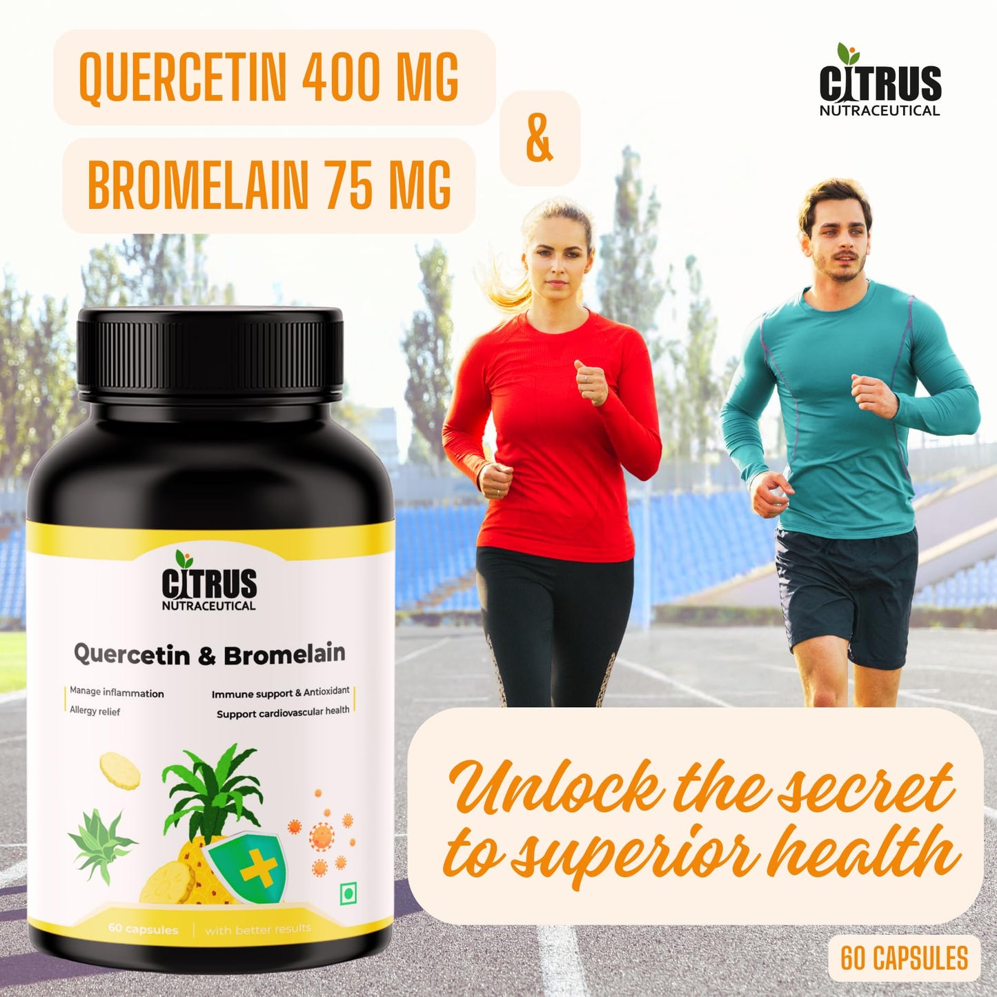 CITRUS NUTRACEUTICAL Quercetin 400mg with Bromelain 75mg Capsules