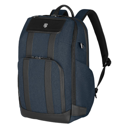Victorinox Swiss Designed Bag, Architecture Urban2 Deluxe Travel Backpack (23 litres) 15-inch Laptop Pocket, 46 cm, Blue, Polyester, 612669 | Business Travel Office Bag For Men, Earbuds Pocket