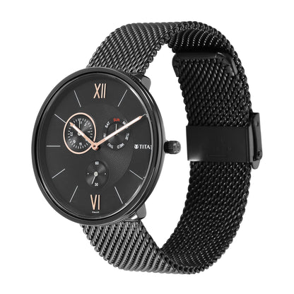 Titan Black Dial Analog Watch for Men-1877NM01