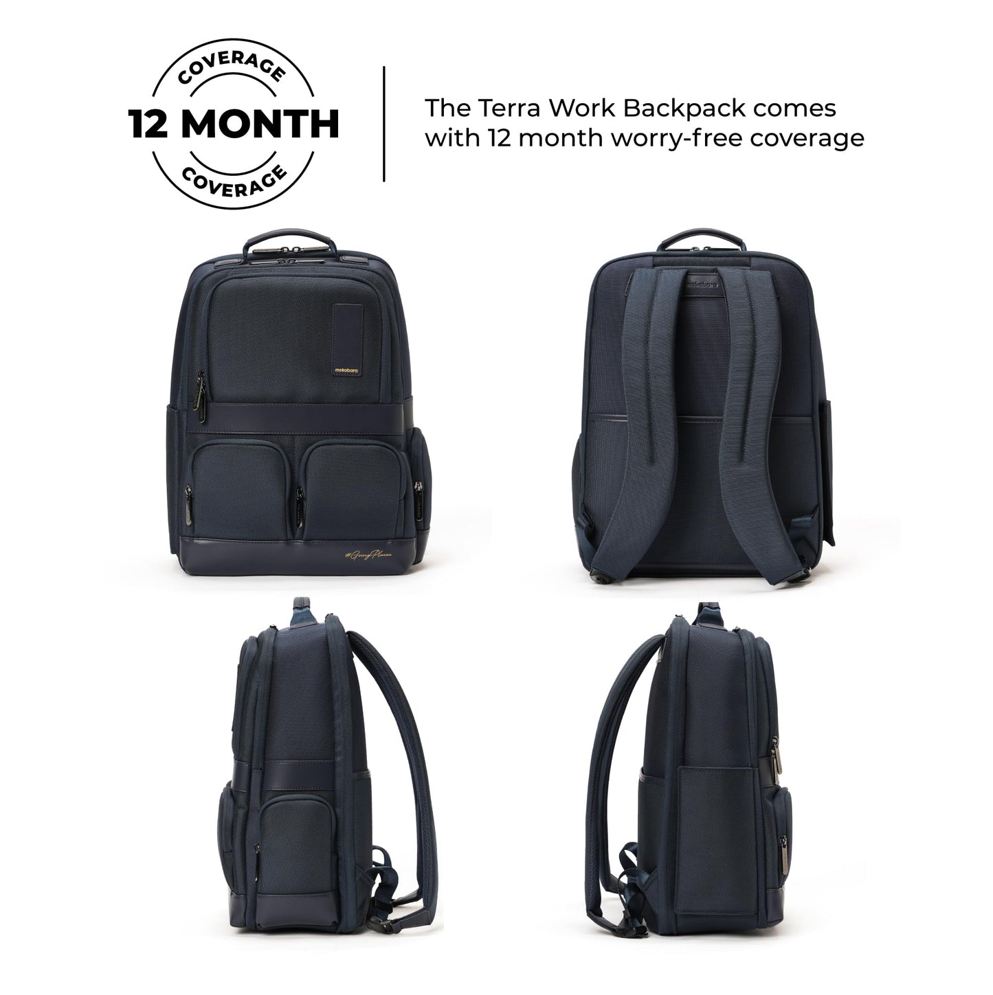 MOKOBARA The Terra Work Backpack 25 Litre Premium Nylon 16" Unisex Laptop Backpack (Headspace), Navy Blue