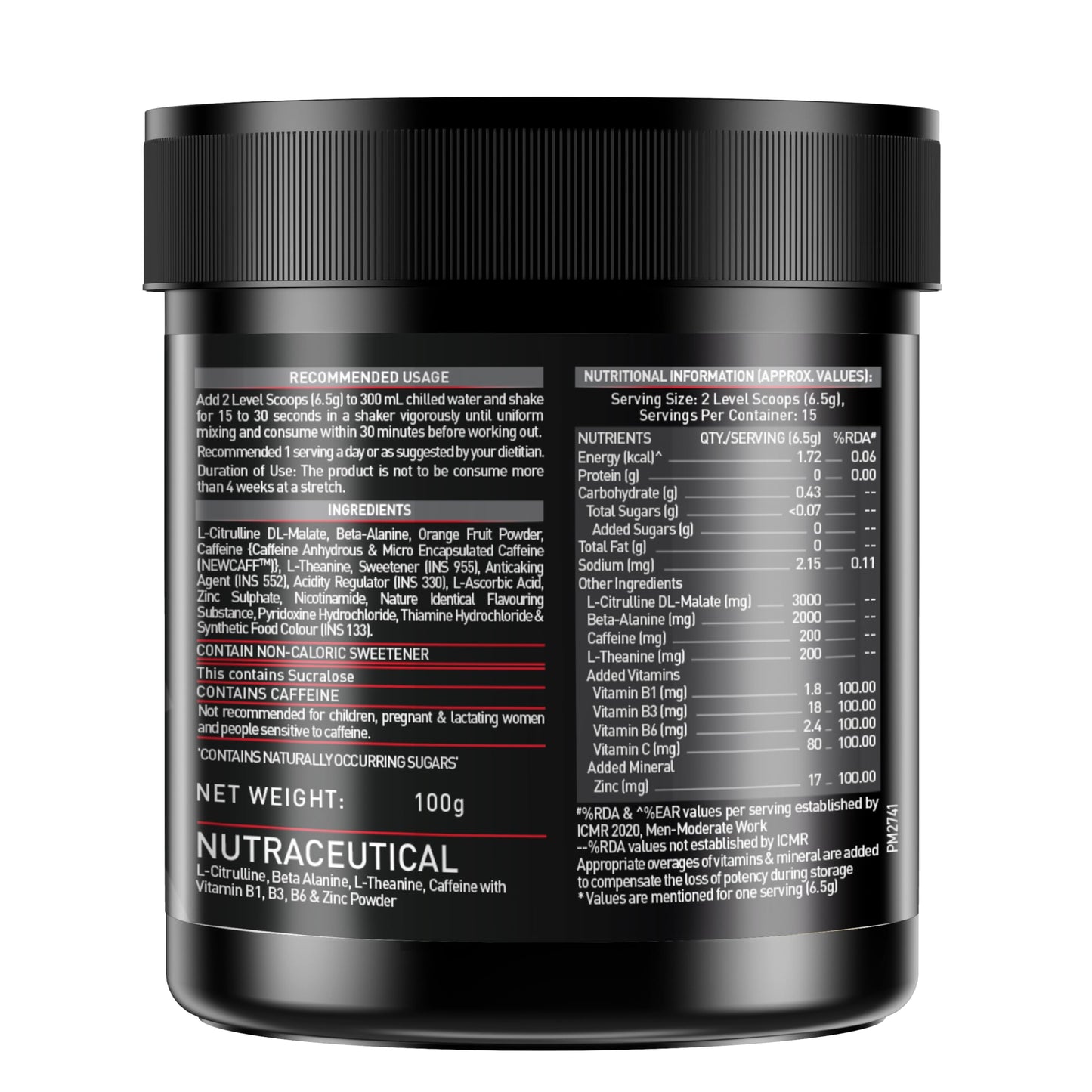 MuscleBlaze Pre Workout 200 Xtreme (Berry Bolt, 30 Servings, 100g) | 20- image 6