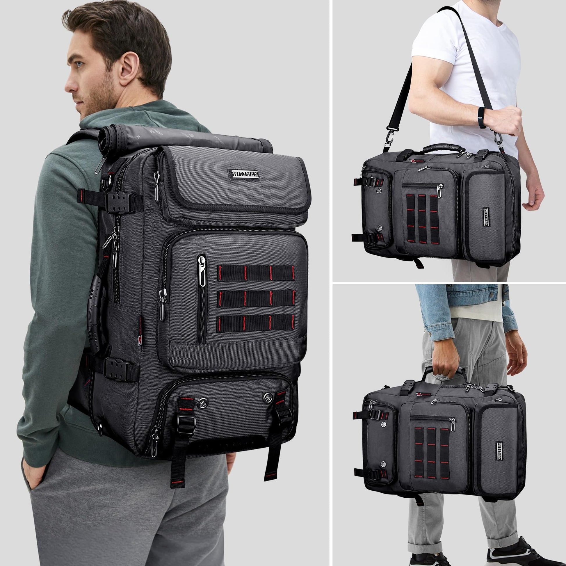 WITZMAN Carry on Travel Backpack for Men Airline Approved Convertible N- image 8