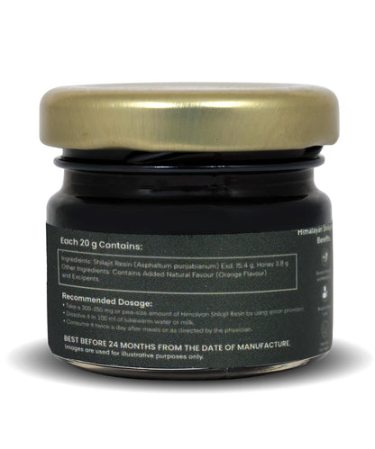 OBL Himalayan Shilajit Resin with Honey – Pure Himalayan Blend – Strength, Stamina & Muscle Booster – Energy Supplement for Men & Women – 250mg/Serving – 80 Servings – 20g Pack