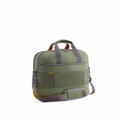 American Tourister Urban Biz Office Briefcase | 2 Compartments | Front Quick-Access Pocket | 14 Inch Laptop Compatible | Messenger Bag for Business | Detachable Shoulder Strap | Green