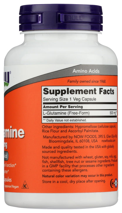 NOW Foods - L-Glutamine 500 mg 120 caps- image 3