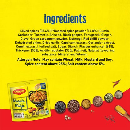 MAGGI Masala-Ae-Magic Vegetable Masala, All In One Powder | 72 Grams Pouch (6 G x 12 Sachets)