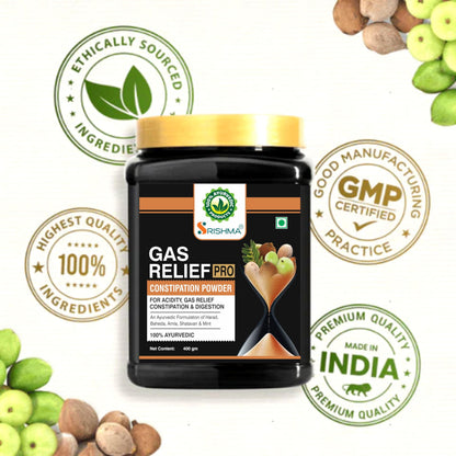 Srishma Gas Relief Pro Powder Gas Relief, Acidity Relief Ayurvedic Health Care Powder (400 g)