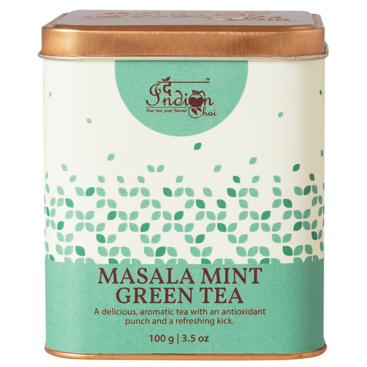 The Indian Chai - Masala Mint Green Tea 100 grams, Wellness, Flavor, and Vitality in Each Sip - Antioxidant Support, Digestive Aid, Immune Boost, Mental Clarity, and Respiratory Health