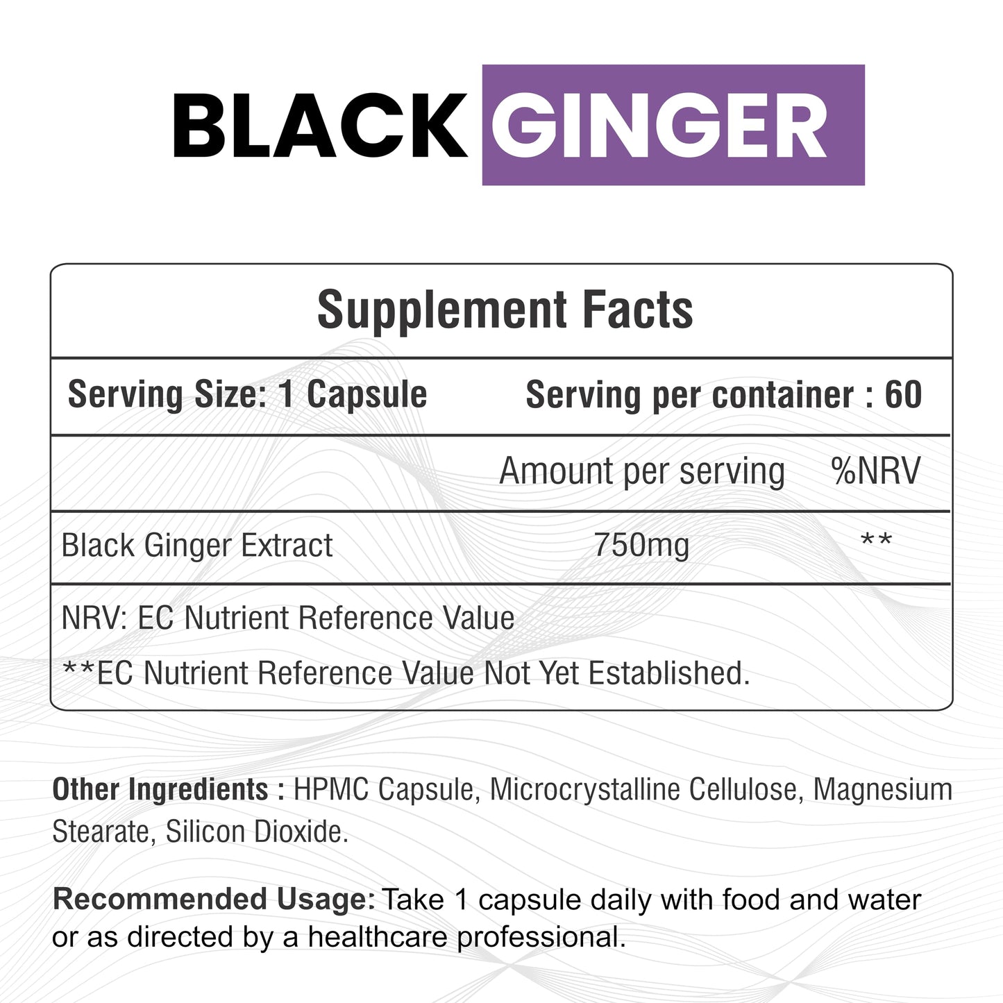 Raskam Black Ginger Capsules, 60 Veg Capsules Each, Improves Circulation, Boosts Energy with Powerful Antioxidants (Pack of 2)