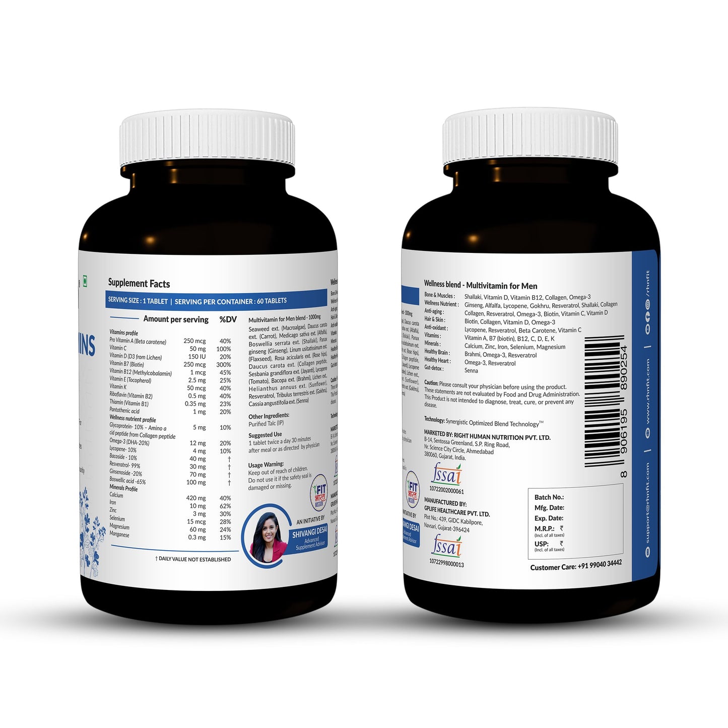 SATVAM Natural Multivitamin (60 Tablets) for Men Comprehensive Energy, Immune, Prostate & Cognitive Support | Enhances Vitality & Overall Wellness
