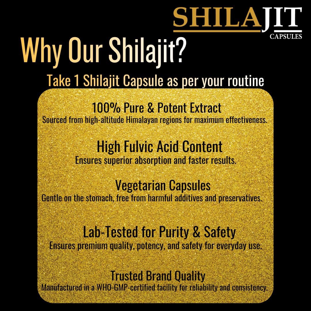 Knoll Shilajit 500mg High-Potency Capsules | Fulvic Acid >20% | Helps Boost Energy & Supports Metabolism | 10 x 3 Veg Caps (Pack Of 3)