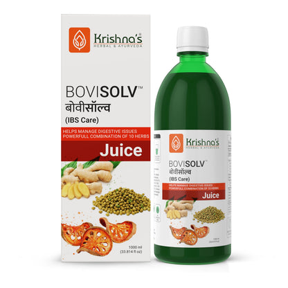 Krishna’s Bovisolv Juice 1000 ml | IBS-Friendly | Digestive Wellness Drink | Ayurvedic Liquid for Sensitive Gut Lifestyle