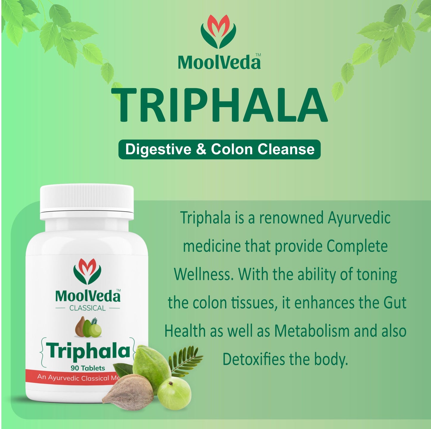 Moolveda Triphala Tablets | Uses For Digestion, Constipation and Detox- image 4