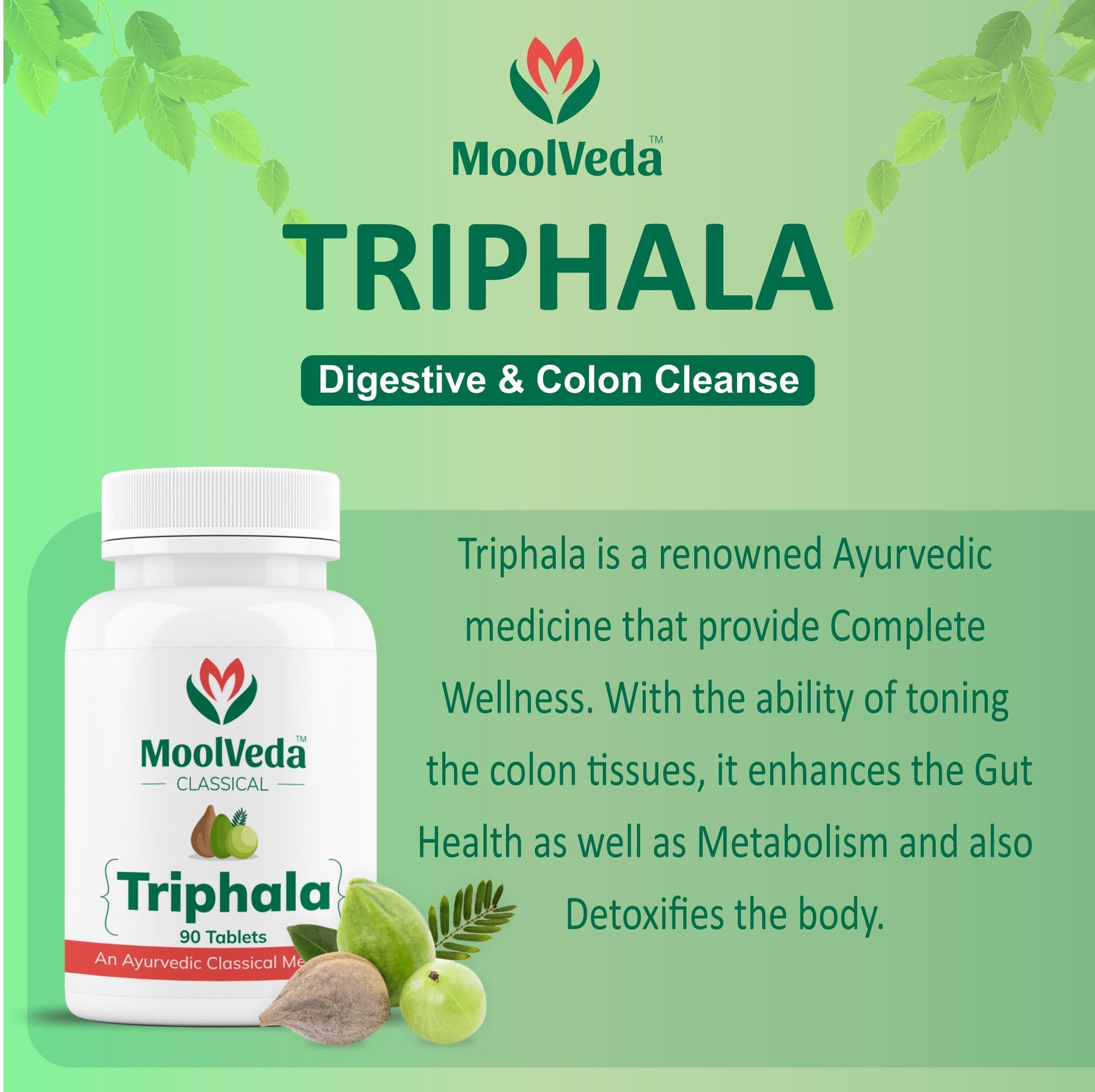 Moolveda Triphala Tablets | Uses For Digestion, Constipation and Detox- image 4