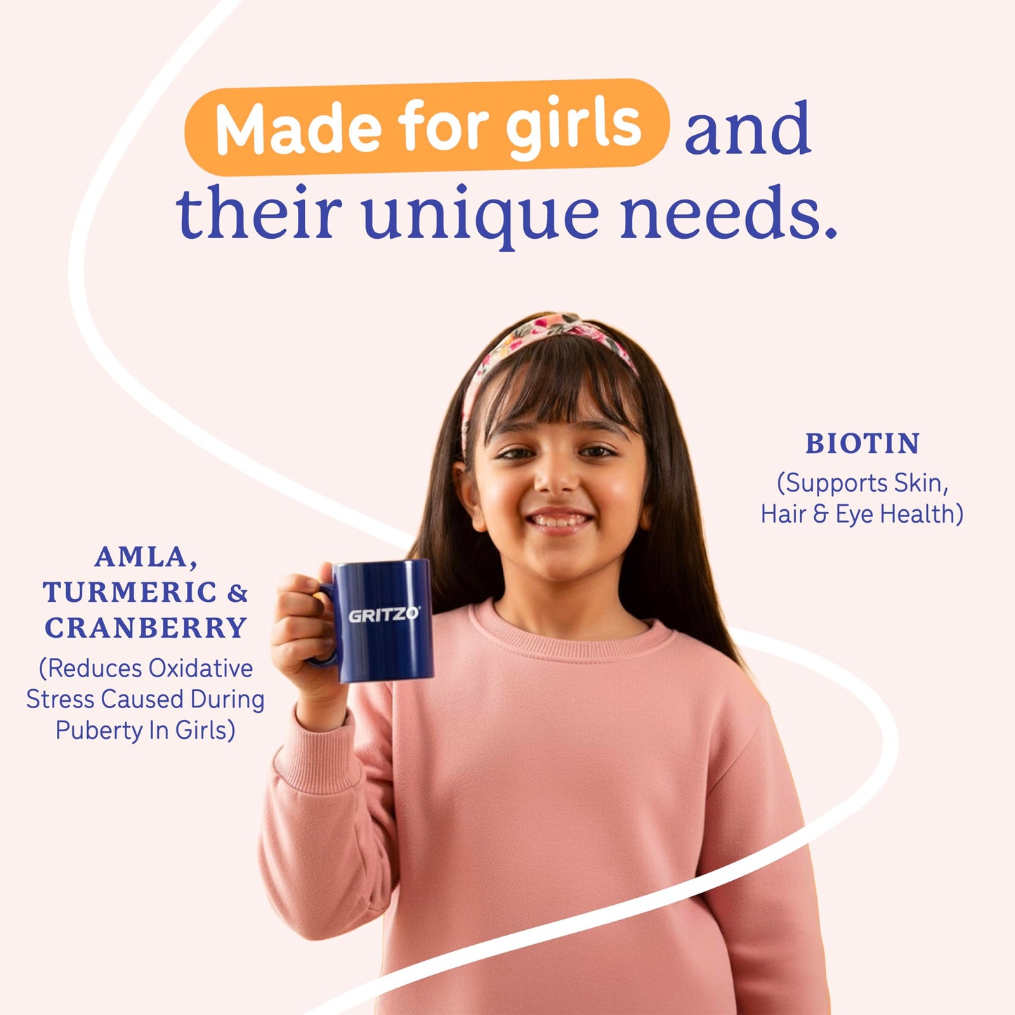 Gritzo SuperMilk Overall Growth (7-9y Girls), 9g Protein Powder (Double Chocolate, 400g) | Zero Refined Sugar, 20 Vitamins & Minerals