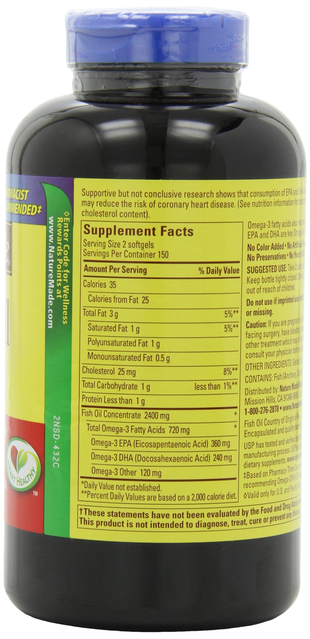 Nature Made Fish Oil Omega-3 1200mg, 300 Softgels