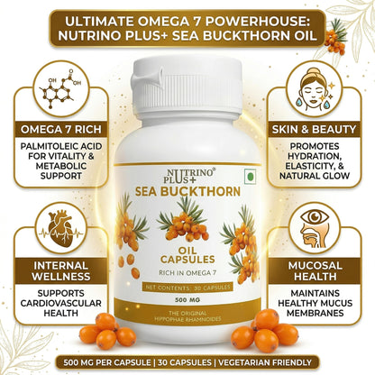 Hippophae Rhamnoides Oil Capsules 500mg | Natural BPH & Urinary Flow Support | Sea Buckthorn Extract | Complete Omega 3 6 7 9 | Prostate Supplement for Men | 30 Softgels