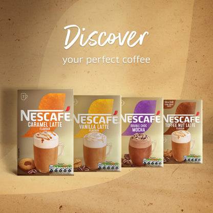 NESCAFÉ Irish Latte Instant Coffee 7 Sachets, 100percent Responsibly Sourced Coffee Pack of 1