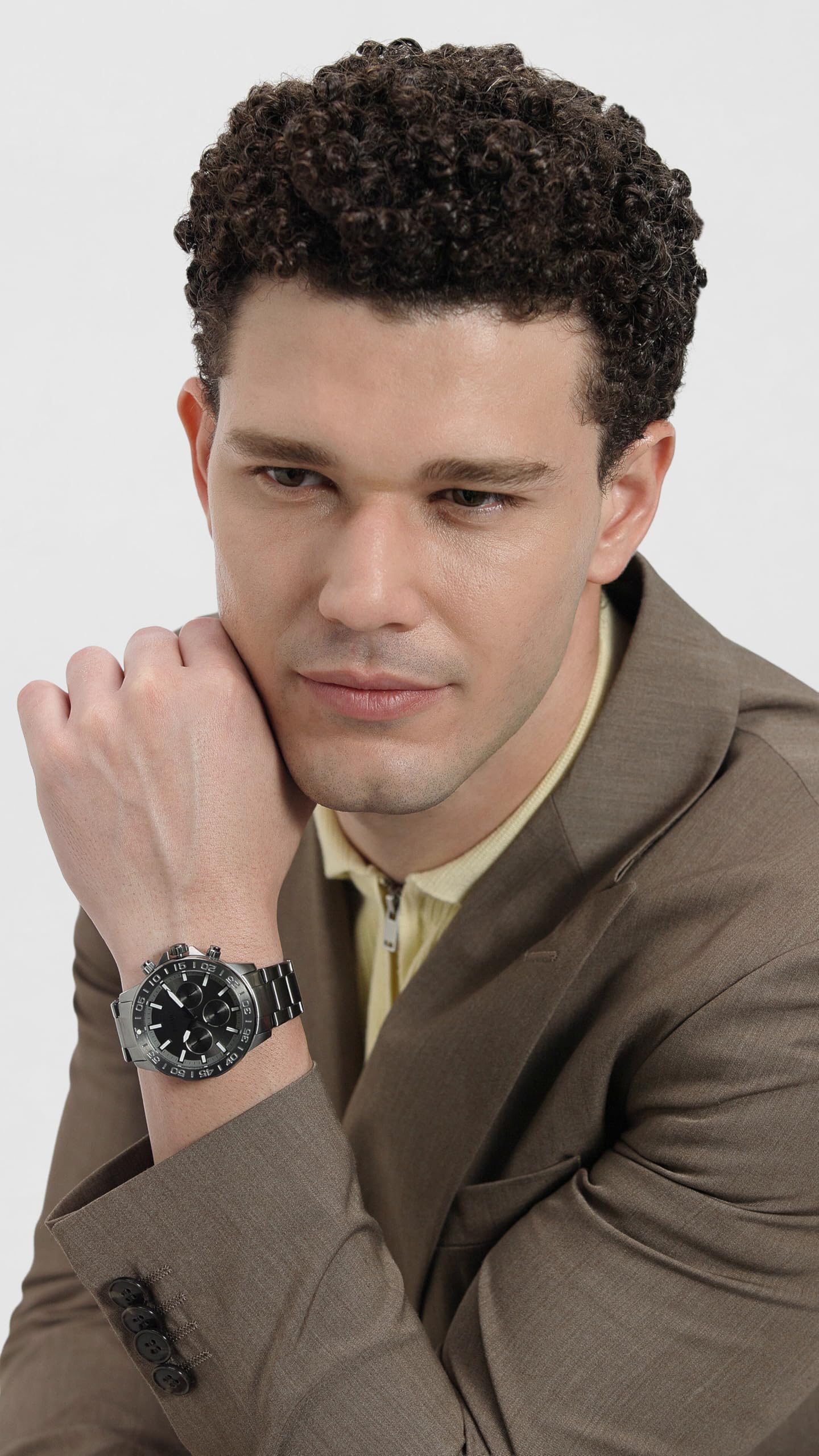 Fossil Men Stainless Steel Bannon Analog Gray Dial Watch-Bq2491, Band Color-Gray