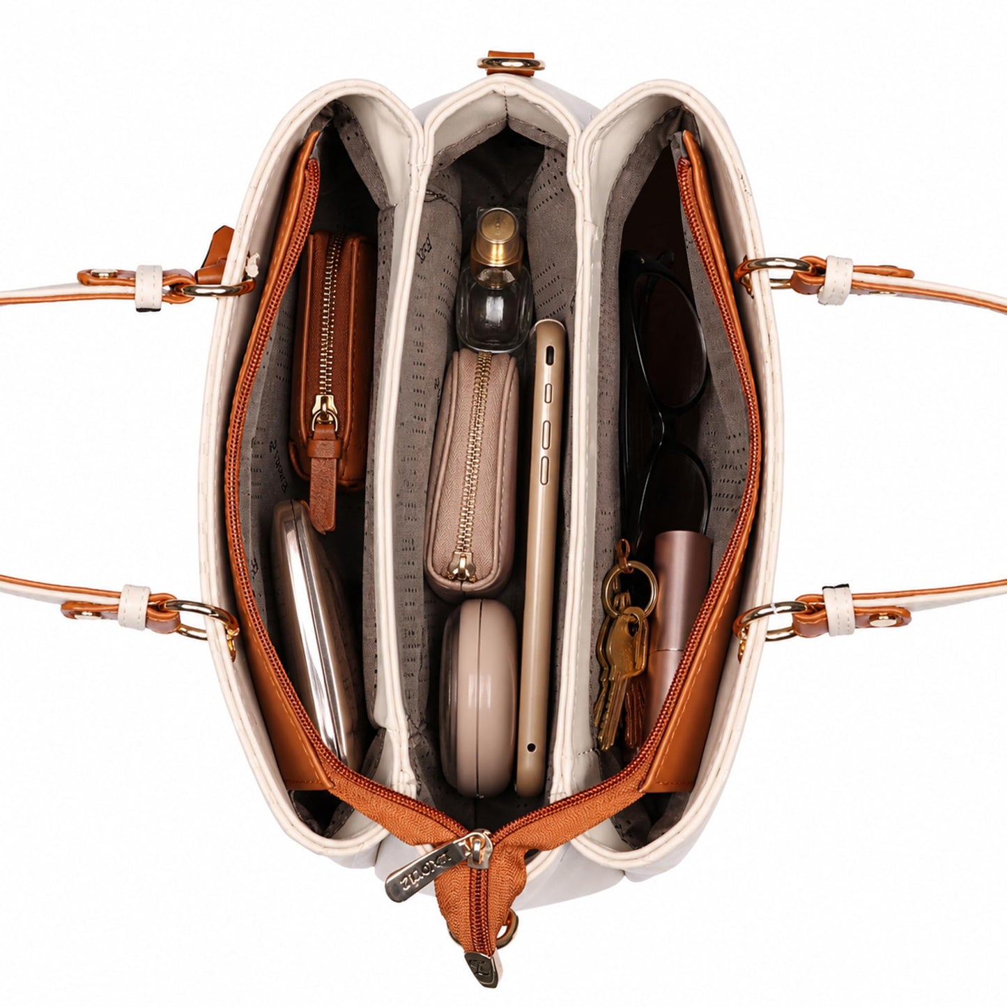 EXOTIC® Women's Striped Line Handbag, Beige