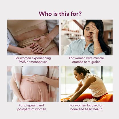 Origins Nutra Magnesium + D3 + K2-7 for Women | Supports Bone Health, Hormonal Balance, and Migraine Relief | Eases Leg Cramps | Five Magnesium Salts, Noval Vitamin K2-7, Vitashine D3 | GMP Certified | 56 Veg Capsules