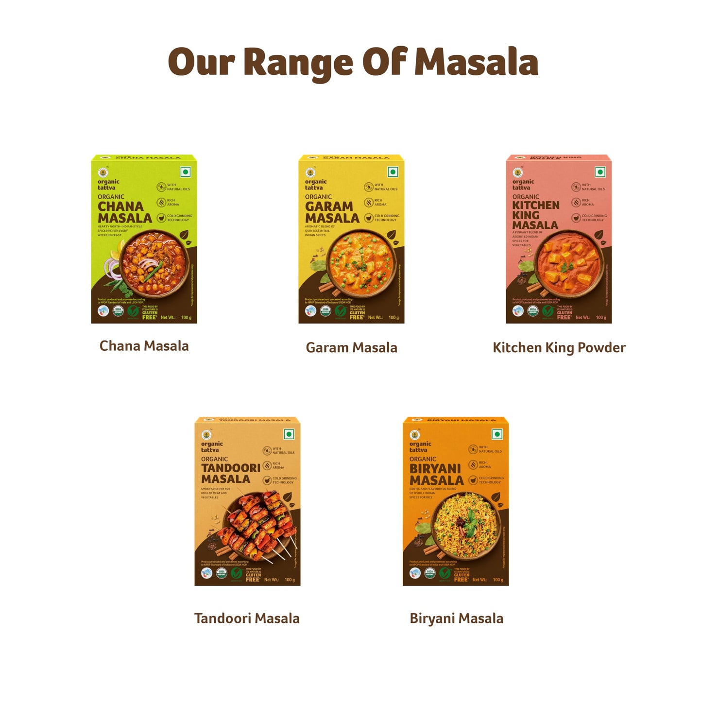 Organic Tattva, Organic Rajma Masala Powder, No Artificial Additives (100G, Pouch)