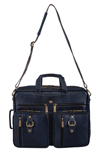 BRAND LEATHER Genuine Leather Convertible Backpack 16" Laptop Messenger- image 2