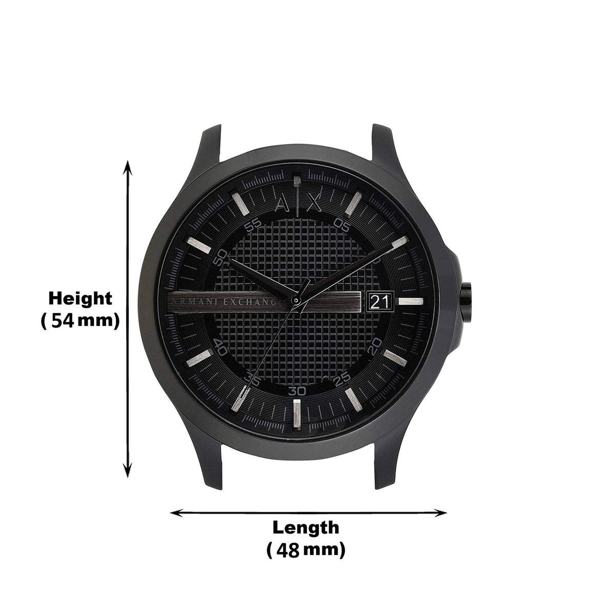 Armani Exchange Leather Analog Black Dial Men Watch - Ax2400, Black Band