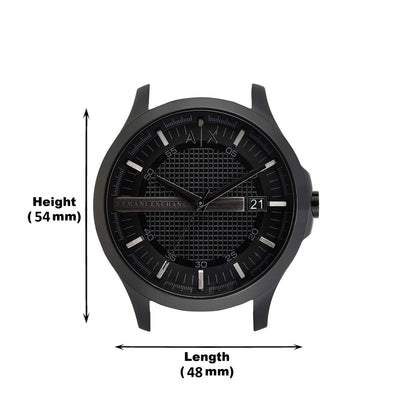 Armani Exchange Leather Analog Black Dial Men Watch - Ax2400, Black Band