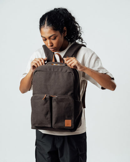 DailyObjects Clove Field Backpack (20L) | Casual Laptop Bag with Luggage Sleeve | Unisex Travel Backpack | Durable Canvas Material | Zippered Compartments with Pockets