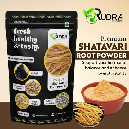 Rudra International Herbal Powder Combo – Safed Musli, Ashwagandha, Kaunch Beej & Shatavari – Ayurvedic Supplement for Stamina, Strength & Wellness & Reproductive Health Support - Pack of 4 (50g Each)