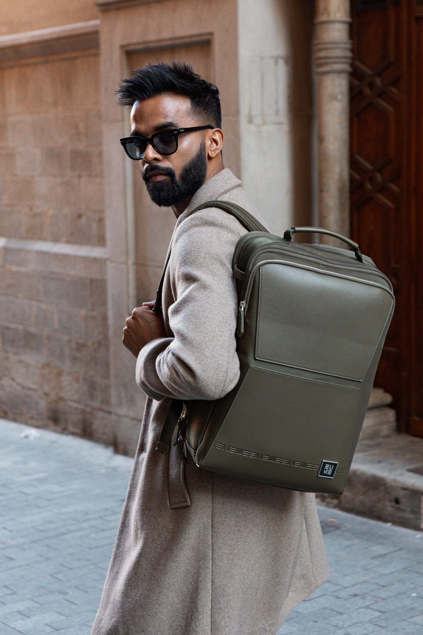 EUME Premium 15.6 in Laptop bags for Men & Women Office Use | Stylish Backpack Bag | Spacious Backpack for Travelling | 24L Omega Olive Green
