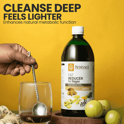 Krishna's Fat Reducer Juice - 500 ml | 12 Powerful herbs for Weight Management | Amla, Harad, Daru Haridra, Sunn Hemp | Aids Metabolism and Digestion