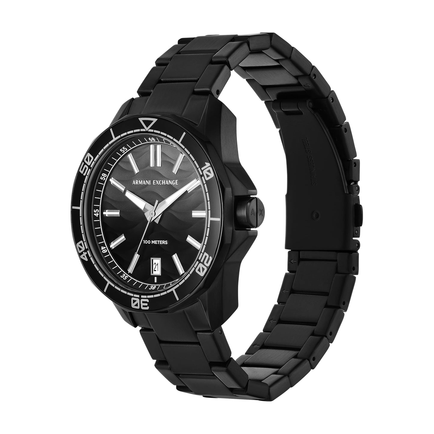 Armani Exchange Stainless Steel Analog Gray Dial Men Watch-Ax1952, Black Band