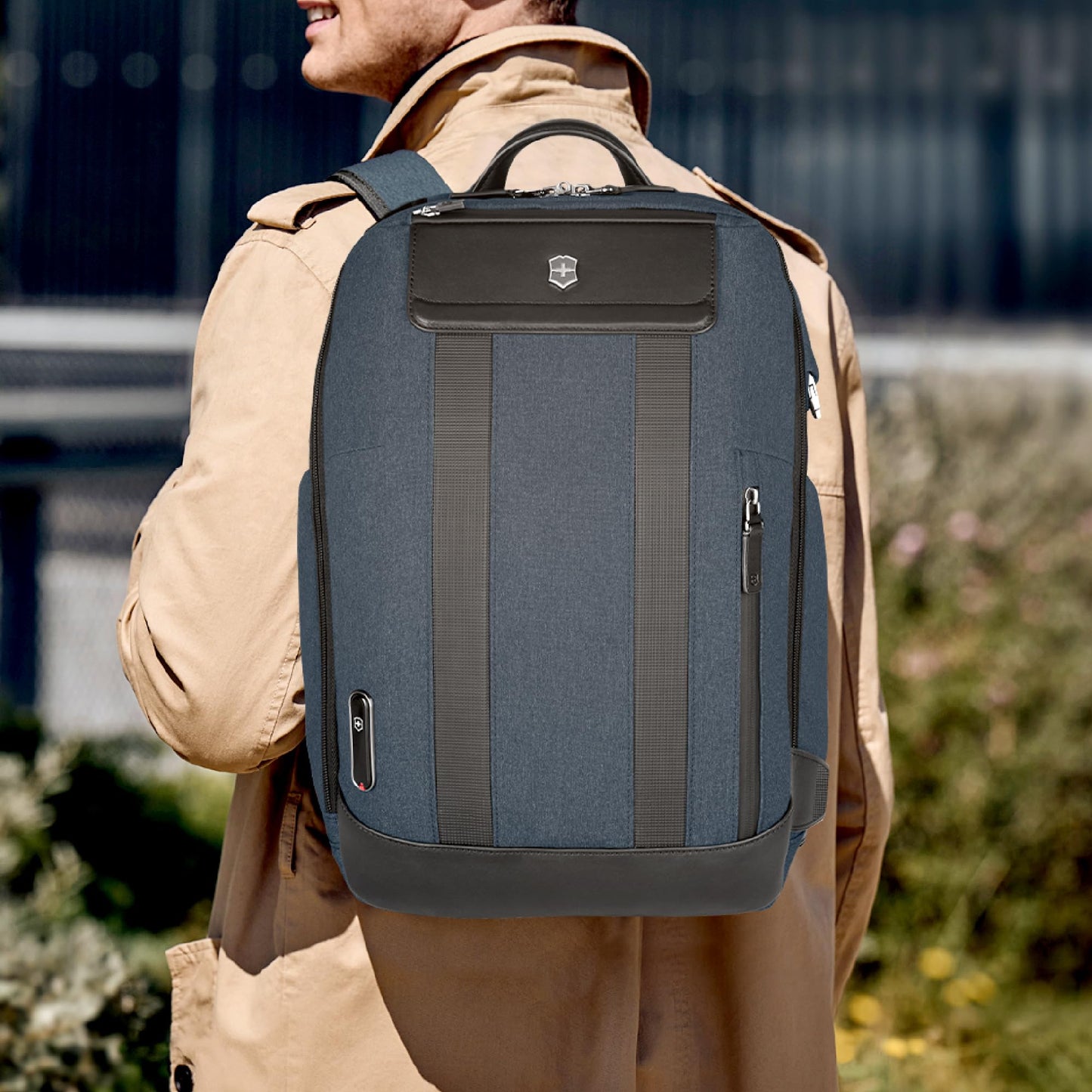 Victorinox Architecture Urban 2.0, Unisex Adult Backpack, Melange Blue/Black, One Size, Melange Blue/Black, One Size