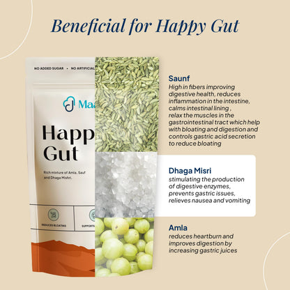 Maadico Gut Health Supplement Powder, 300 Gms | Natural Ayurvedic Herbal Powder for Digestion, Gut Comfort & Daily Wellness | With Amla, Saunf & Dhaga Mishri For Digestion | No Added Sugar |