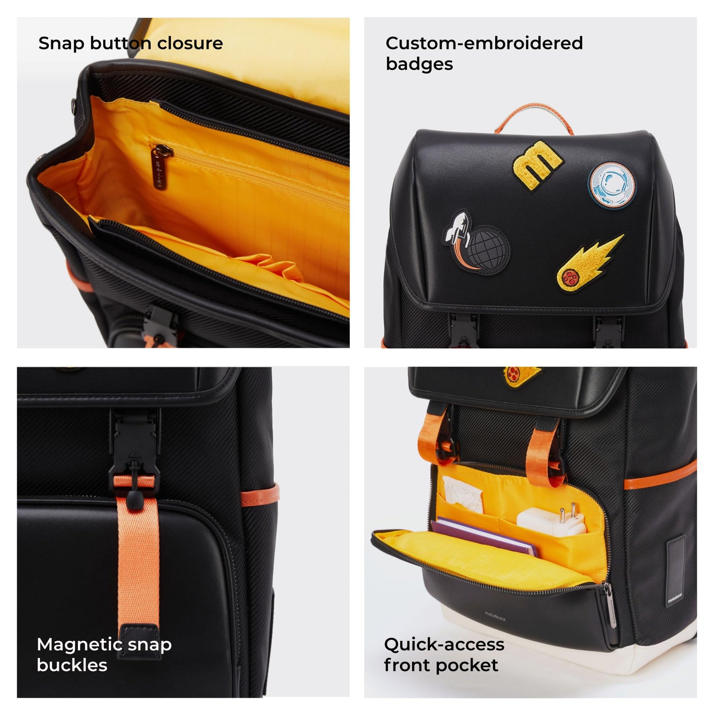 MOKOBARA The Dodge Backpack | Water-Resistant Nylon With Vegan Leather Trims | 15.6” Laptop & Tech Compartment | Organised Travel & Commute Bag | Black | 21L