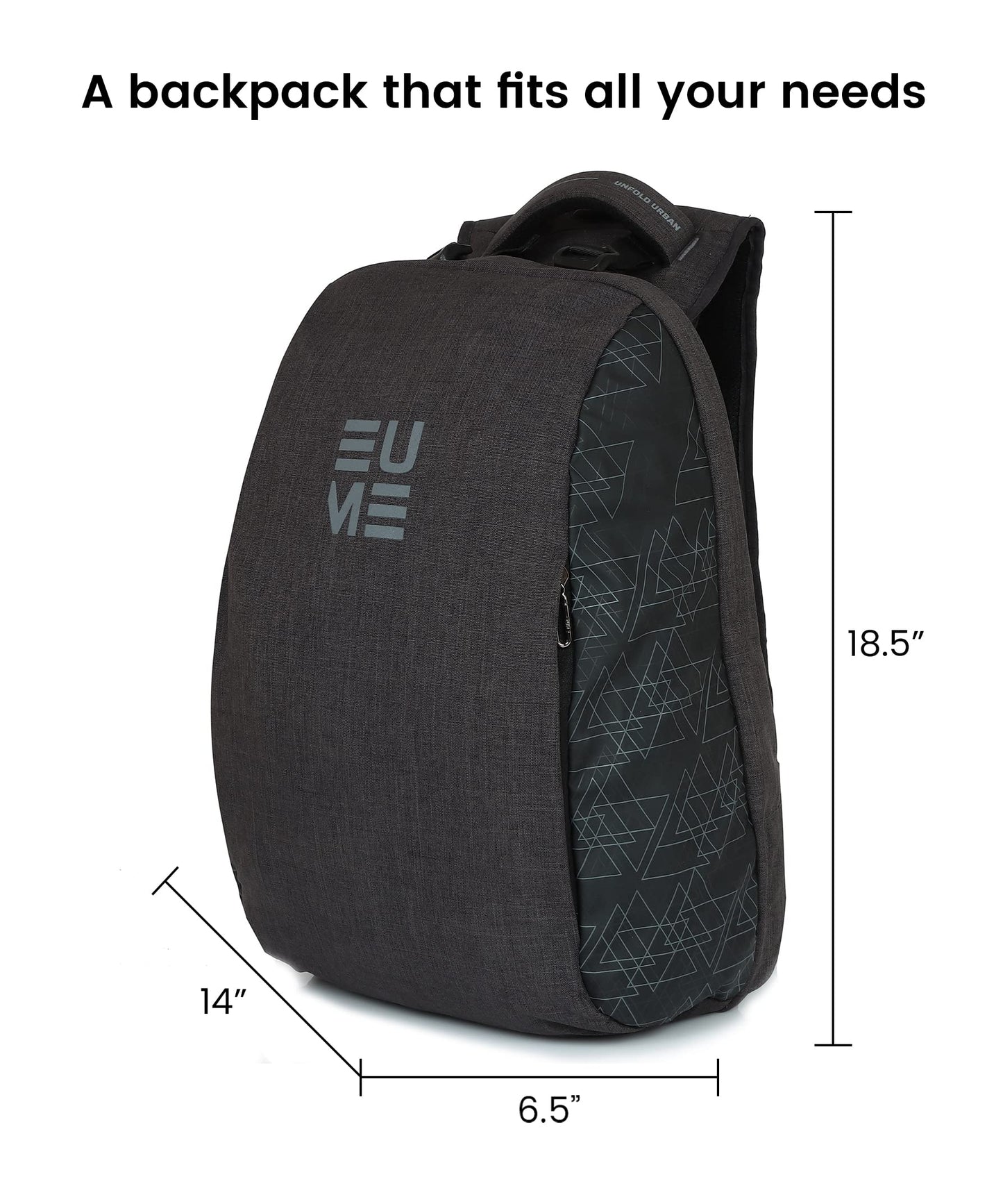 EUME GenX Premium 26L Massager Backpack for Men & Women with Built-in Massager Technology with 1 Year Warranty | Water Resistant & Anti-Theft Backpack for Office | Fits Up-to 15.6" Laptop | Grey Color