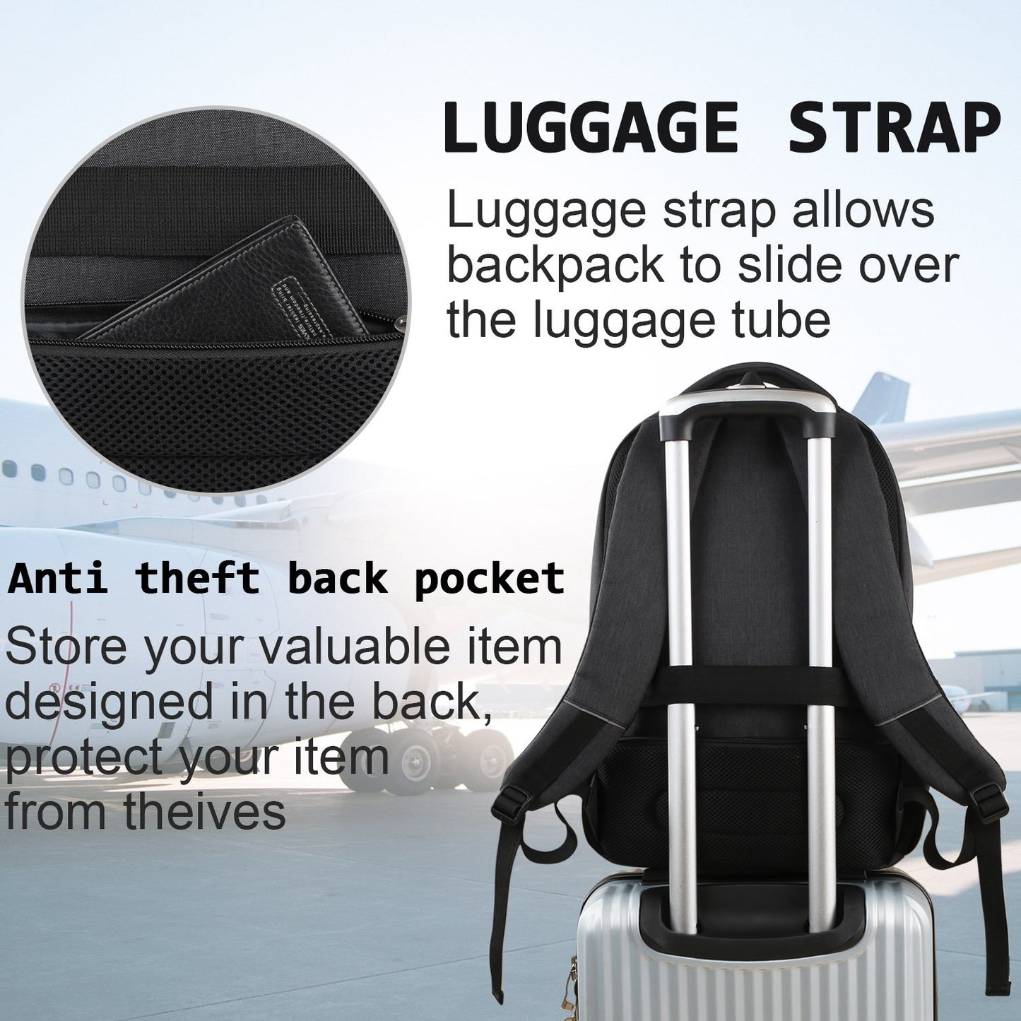 Volher Laptop Backpack,Business Travel Anti Theft Slim Durable Laptops- image 3