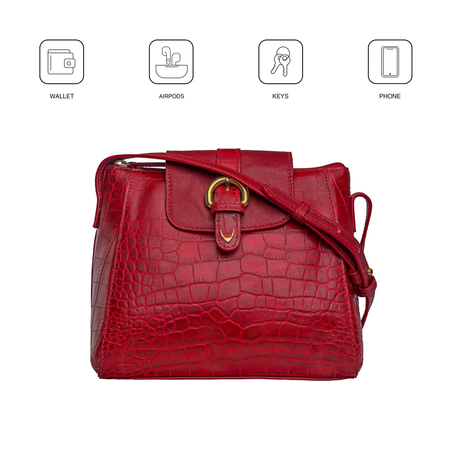 Hidesign Women Sling Bag (Red)