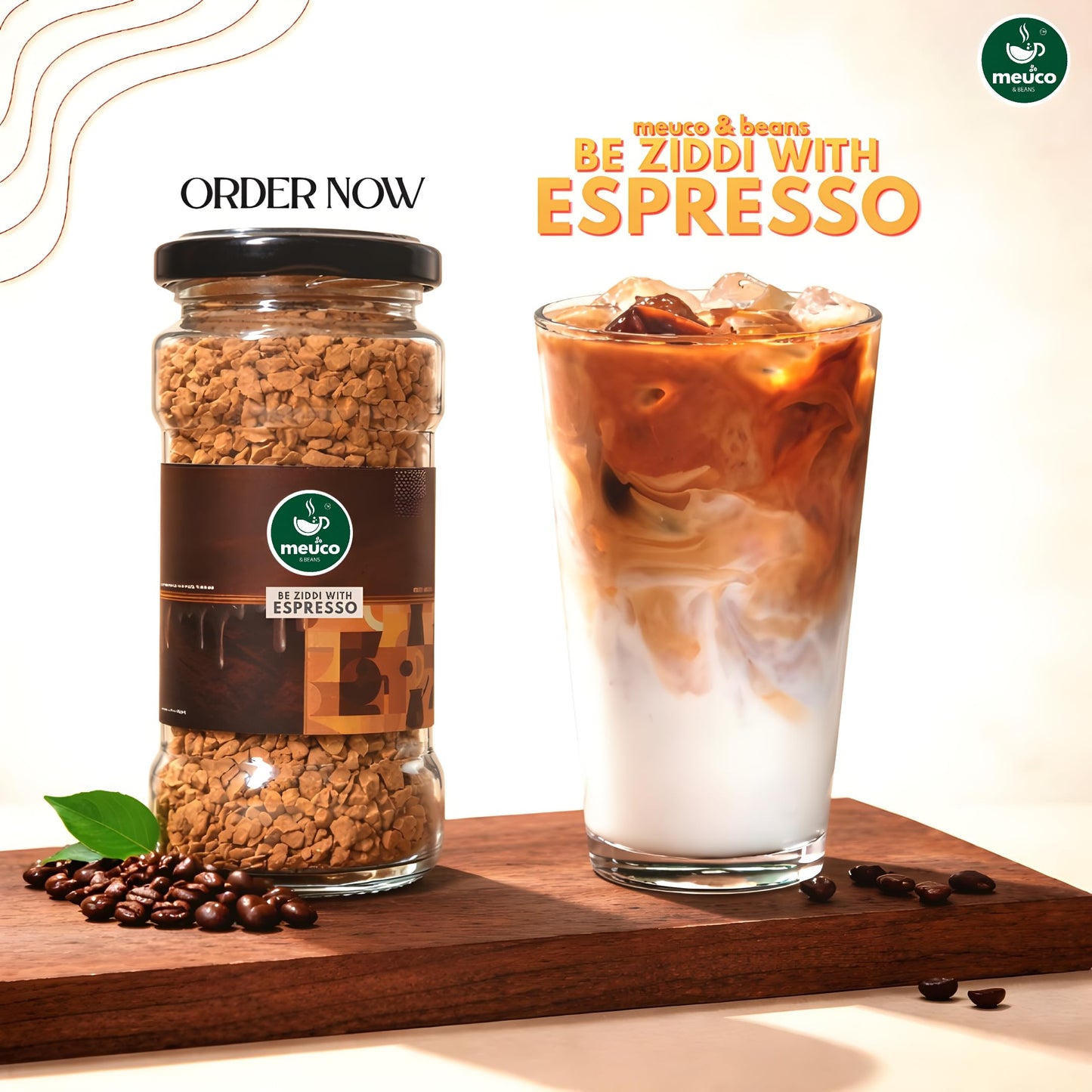 MEUCO & BEANS Be Ziddi With Espresso Instant Coffee 50g Jar | Intense & Aromatic Blend | Strong Yet Smooth Taste | Premium Coffee Powder | Quick Dissolve | Hot & Cold Coffee