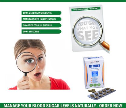 GYMNEX Glucose Optimizer Tablets | Ayurvedic Blood Sugar Support | Helps Support Pancreas Function & Energy Levels | Herbal Formula with Gudmar, Neem, Jamun & Karela | 100 Tablets